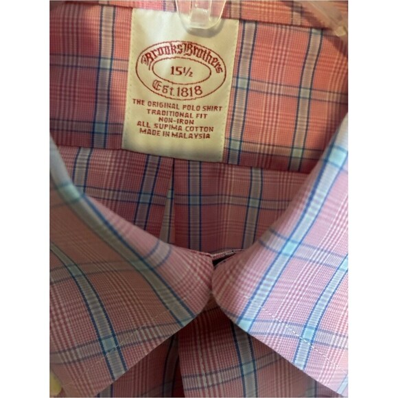 Brooks Brothers Other - Brooks Brothers Pink and Blue Plaid Dress Shirt - Traditional Fit